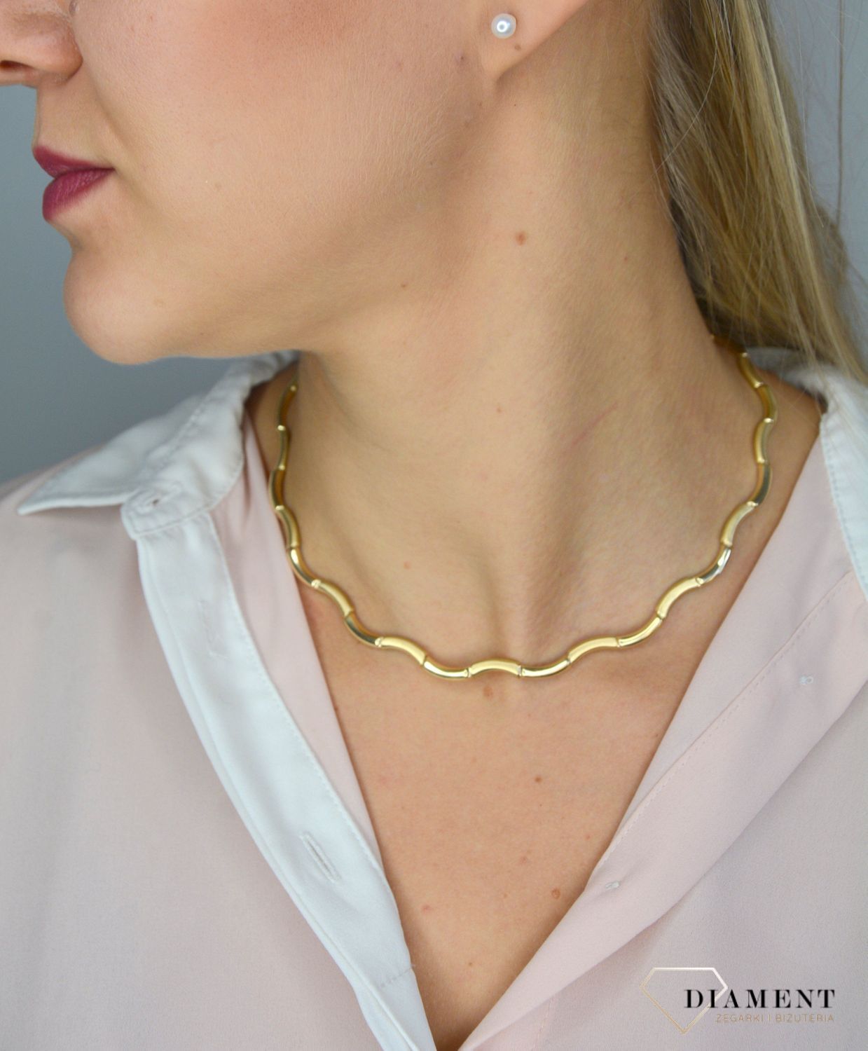 Kolczyki złote przy uchu z perełkami 6 mm KL 1644E 585.jpg